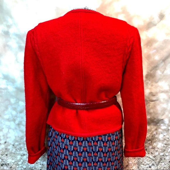 Women Orvis 100% wool cropped cardigan, sz 12 - Picture 2 of 5